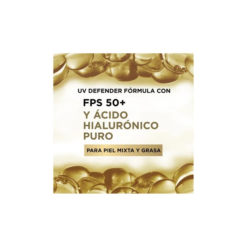Crema Facial L'oréal Paris Uv Defender Anti-brillo Color Medio 40g