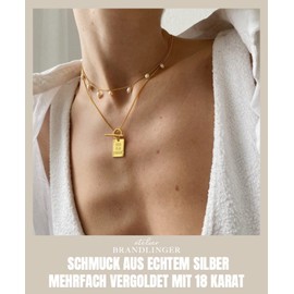 Brandlinger ® Women's Necklace 925 Silver Statement Necklace with God is a Woman Pendant Necklace 18 Carat Gold Plated Jewellery for Women and Girls Chain Length 45 cm, Sterling Silver