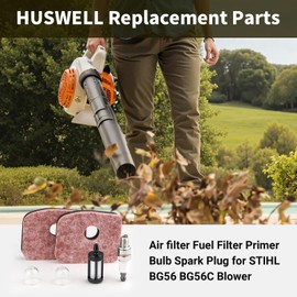 HUSWELL BG56 Air Filter Tune Up Kit for Stihl BG56C SH56 SH56C Leaf Blower Parts with Fuel Filter Spark Plug Prime Bulb