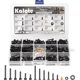 Unbranded M2 M3 M4 Hex Button/Socket Head Screws Nuts Bolts & Washers Assortment Kit - 600Pcs M3-Black, Hex Socket Head