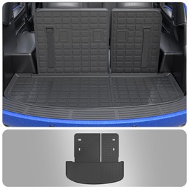 Thinzyou Cargo Mat Compatible with 2020-2025 Kia Telluride Trunk Mat Cargo Liner Trunk Liner TPE All Weather Back Seat Cover Protector 2024 Telluride Accessories (Trunk Mat with Backrest Mat)