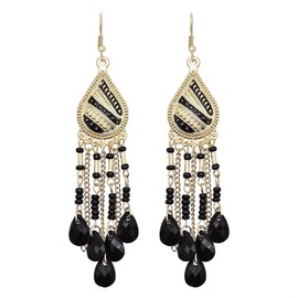 fdsmall Earrings Faux Feather Earrings Bohemian Fringe Tassel Long Drop Dangle Earrings Jewellery Long Vintage Dangle Earrings for Women, Alloy Steel, No Gemstone