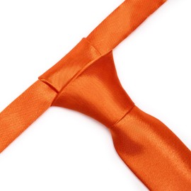 Ladeheid Children's Tie for Boys - Elegant Shiny Look, Pre-Tied with a Velcro Fastening, Perfect for Special Occasions - Stylish Tie Size 31 cm x 4 cm TKS, orange
