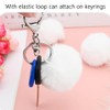 10Pcs White Faux Fur Pom Poms for Hats - 2.3