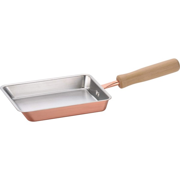 Wahei Freiz CS-025 Chitose Pure Copper Egg Grill, Made in Japan, 4.7 x 7.1 inches (12 x 18 cm), Wooden Handle, For Gas Stoves
