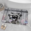 JEJOMEAG Raccoon Bath Mat Funny Animal, 18x30 Inch
