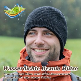 TOP-EX XL/XXL Waterproof Merino Beanie Hat Men Wool Winter Hat Women's Warm Fleece Knitted Hat Breathable Outdoor Ski Hat, tx94609_ mixed