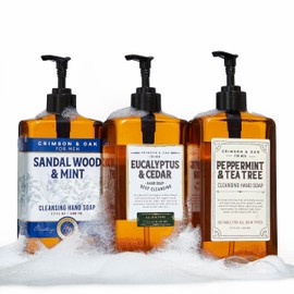 Body Prescriptions Crimson & Oak Men's Deep Cleansing Hand Soap with Pump Dispenser, 17 Fl Oz (Pack of 3), Multi