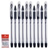 Gripper Ballpoint Pens, BLACK, Fine Point (0.5mm), Pack of 10,