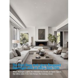 TORCHSTAR 3 Inch 5CCT Anti Glare LED Recessed Lights with J-Box, Trimless Gimbal LED Recessed Ceiling Light, Deep Trim Canless Downlight, 2700-5000K Selectable, Ultra Narrow Frame, ETL FCC, Pack of 4