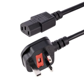 StarTech.com 3ft (1m) UK Computer Power Cable, BS 1363 to C13, 18AWG, 10A 250V, Replacement AC Power Cord, Kettle Lead/UK Power Cord, PC Power Supply Cable, TV Power Cable (BS13U-1M-POWER-LEAD)