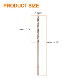 HARFINGTON 12pcs Cobalt Drill Bit, #56 0.0465" HSS-CO Aircraft Twist Drill Bit with Straight Round Shank for Drilling Stainless Steel Cast Iron Tough Material