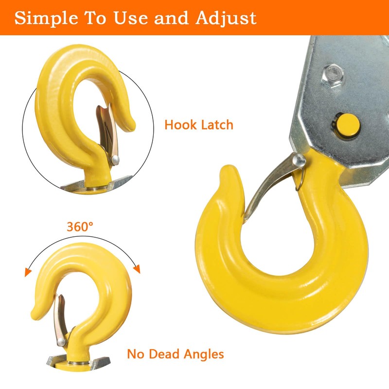 SHINICO 3Ton Pulley Hook Heavy Duty Pulley Lifting Block Hoist