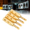 4pcs BFA Banana Plug Brass Gold Plated Open Screw Speaker