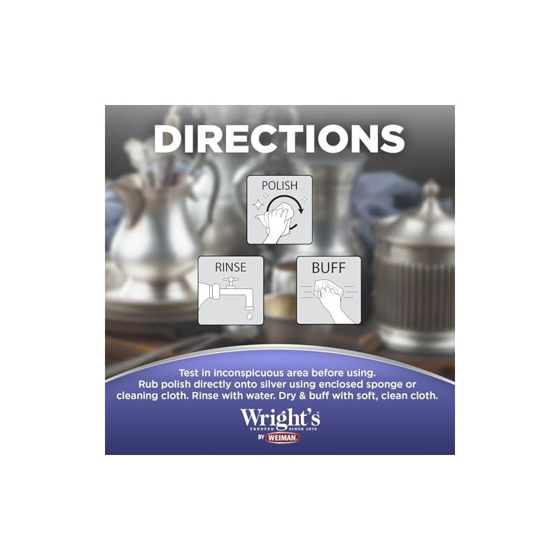 Wright's Silver Cleaner and Polish Cream - 237ml with Polishing