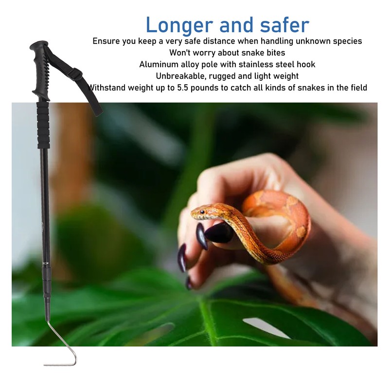 Retractable Snake Hook Adjustable Reinforced Lightweight Reptile Grabber Snake Catcher