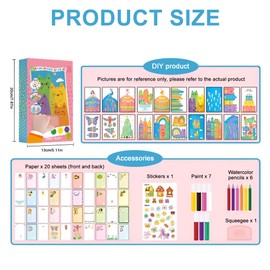 KBIBCK Rainbow Scratch Art for Children, Scratch Painting, Rainbow Scratch Pictures for Children, Rainbow Scratch Art, Suitable for Birthday Parties, School Activities, Family Games