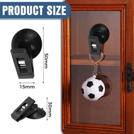 VIKY® Pack of 8 Suction Cup Clips, Parking Permit Holder, Plastic Parking Permit Holder, Waterproof Shower Curtain Clips, Suction Cups, Small, Multifunctional Suction Cups Clips for Windows, for