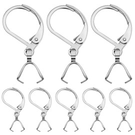 Hmjpng 20pcs Stainless Steel French Earring Hooks Leverback Earwires Hypoallergenic Earring Findings with Pendant Clasp for DIY Earrings Jewelry Making