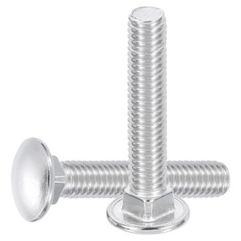 sourcing map 10Pcs Carriage Bolts, 3/8"-16x3-1/2" Stainless Steel 18-8 (304) Round Head Square Neck Screws Bolt Screw for Fastening Accessories - Silver
