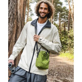 HAUMAUH Crossbody Sling Bag for Women & Men | Shoulder Small Bags with Water Bottle Holder | Lightweight for Travel Hiking Beach & Outdoor Activities