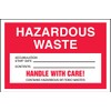 Accuform Signs MHZW15EVC Adhesive-Poly Vinyl Hazardous Waste Label, Hazardous Waste...Handle