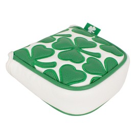 Asbri Golf Shamrock Mallet Putter Cover, White, Green, One Size
