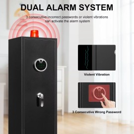 New Large Gun Storage Safe Box Electronic Fingerprint Lock Gun Safe Free ShippingMaterial: cold rolled steel, door thickness: 1mm, Dimension (L x W x H): H1380*W300*D280MM