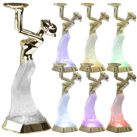 YAKii 16.5” Mermaid Lamp LED Color Changing,Shine Lava Lamp,Decorative Candle Holder for Ball or Pillar Candles,Battery/USB Cable Operated, Elegant Plastic Art Figure Decoration - Gold