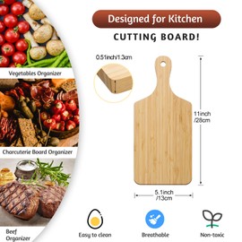Lounsweer 6 Pcs Thicken Cutting Board Bulk Wood Chopping Board Serving Board Charcuterie Boards for Laser Engraving Mother' Day Wedding Housewarming Gift(Bamboo,11 x 5 Inches)