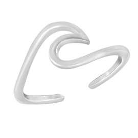 AeraVida Intricate Ocean Wave .925 Sterling Silver Summer Jewelry | Toe or Pinky Ring | Sterling Silver Necklace (Toe Ring)