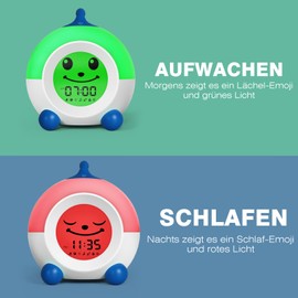 I·CODE Children's Alarm Clock, Light Alarm Clock Children with Automatic Shut-Off & Wake Up Light, Sleep Trainer Children Small Children Boys Girls Teens