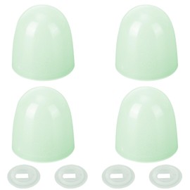 BOXOB 4pcs Toilet Bolt Covers, Plastic Glow in The Dark Universal Decorative Toilet Floor Screw Knob Cap with 4pcs Gaskets Luminous Bathroom Replacement Part Accessories for Most Standard Bolt(Green)