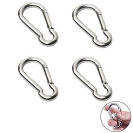 Senshuomy Stainless Steel Carabiner Spring Snap Hook - 304 Stainless Steel Heavy Duty Clips, Carabiner Outdoor, Spring Snap Hook (6)