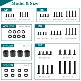 Digank TV Bracket Screw, 68pcs TV Mounting Screws, M4 M5 M6 M8 Screws For Most TV Stand, TV Mount & TV Bracket Bolts, Universal Vesa Screws