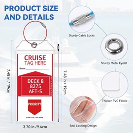 CPCOIN Luggage Tags for Suitcases 3 Pack Cruise Luggage Tags for Carnival, P&O, Costa, NCL & Princess Waterproof Reusable Cruise Ships Essentials Sturdy Clear Cruise Must Haves