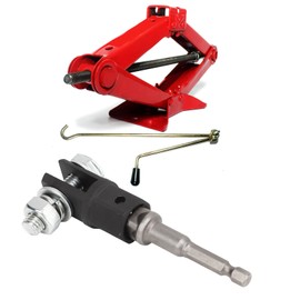Huten Car Scissor Jack Adapter, 1/2 Inch Socket Adapter, Easy to Use for Double Hole Scissor Jacks