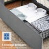 Full Size Bed Frame with Storage, Velvet Upholstered Platform Bed