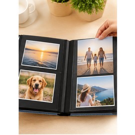 4x6 Photo Album for Family Memories – 300-Pocket Linen Cover Album with Horizontal & Vertical Photo Pockets