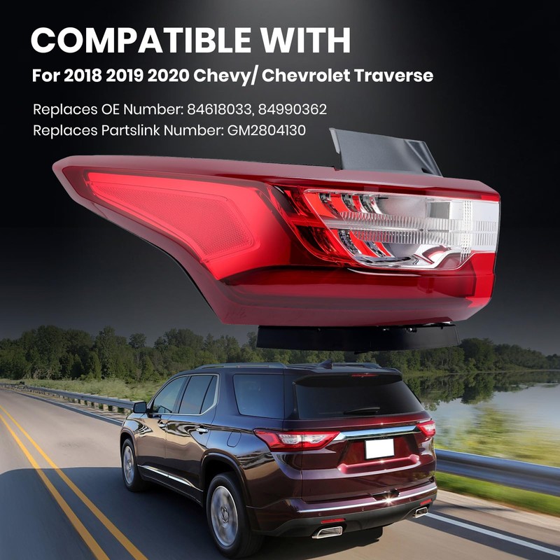 Clidr LED Outer Tail Light Compatible with 2018 2019 2020