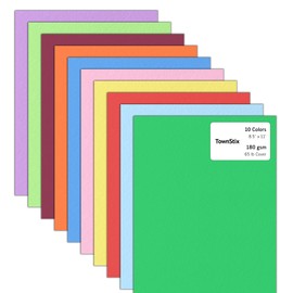 40 Pieces, (65 lb/180 gsm) - Colored Cardstock 8.5 x 11, Thick Heavy Card Stock Printer Paper - 10 Assorted Colors