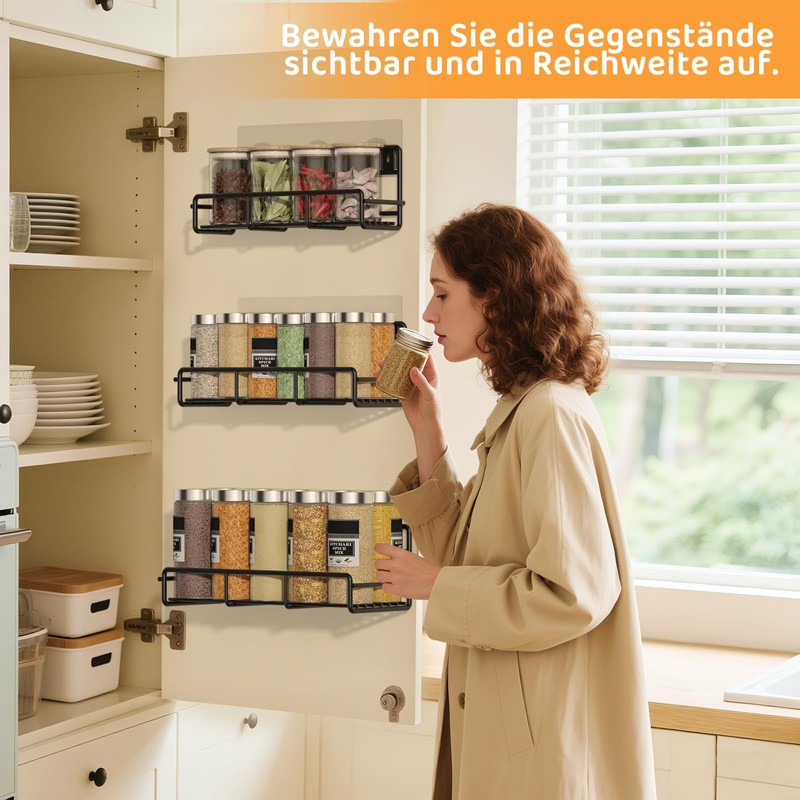 OUUTMEE Spice Rack Wall, Spice Rack, Pack of 2 Spice