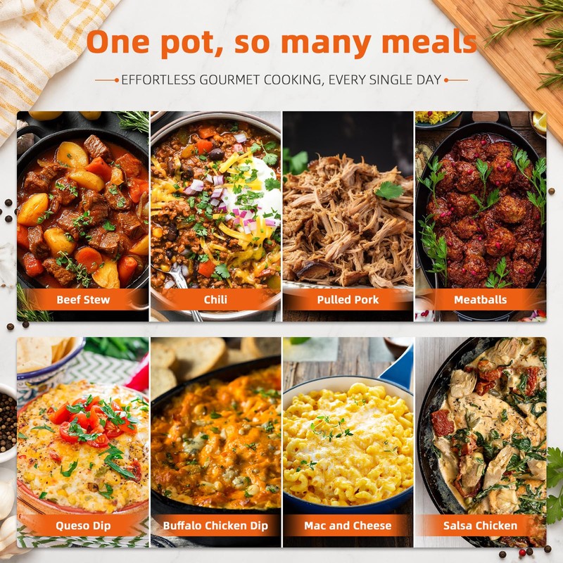 6 Quart Slow Cooker with Locking Lid, Removable Stoneware &