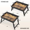 2 Pack Bed Tray Table with Adjustable Legs Breakfast Trays