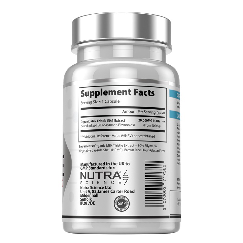 Organic Milk Thistle Supplement (80% Silymarin) 20,000mg – Milk Thistle