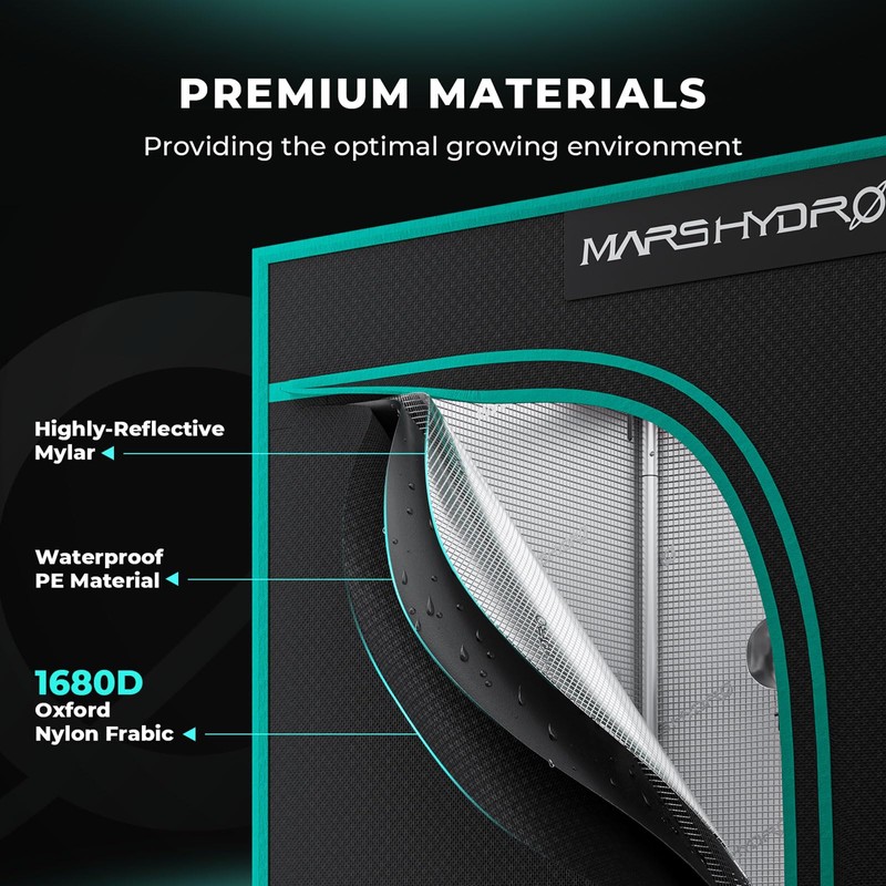 MARS HYDRO 2.5x1.5 Advanced Grow Tent, 30"x18"x36" High Reflective Mylar