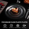 FOCUSLINE 7 Inch Clear Plastic Plates, 100 Count Disposable Heavy
