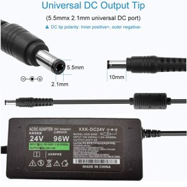 24V 4A AC/DC Adapter 100-240V AC to DC 24 Volt Converter 4amp 3.75A 3.5A 3.3A 3.2A Transformer 5.5x2.5mm for LED Strip CCTV Camera LCD Monitor Massage Chair