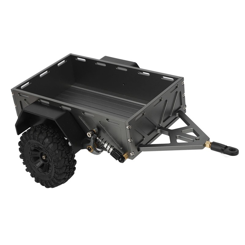 RC Car Hitch Trailer Aluminum Alloy Antislip Rubber Tire Rustproof