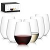 Unbreakable Plastic Stemless Wine Glasses Set of 6, Tritan Plastic